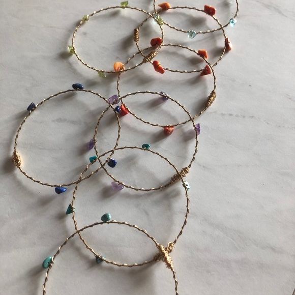 GUITAR STRING BRACELETS WITH NATURAL GEMSTONES - Picture 5 of 5